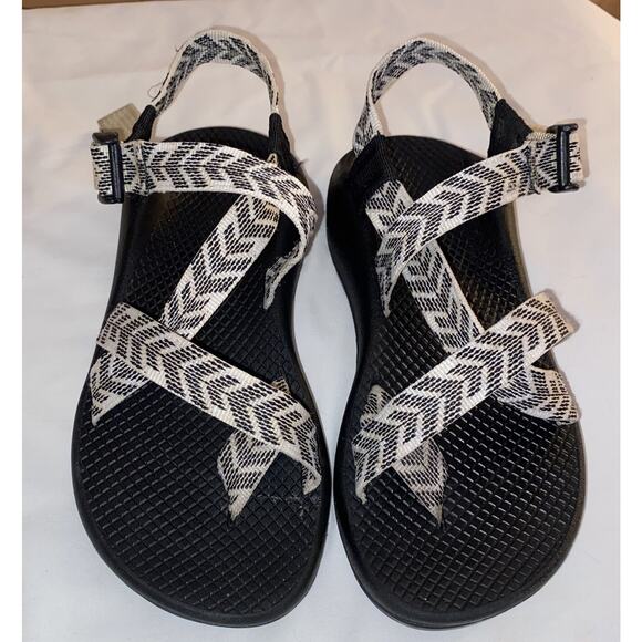 Women’s Chaco Sandals Size US 6 ~ Good Used Condition ~ Black/Off White - Picture 1 of 6